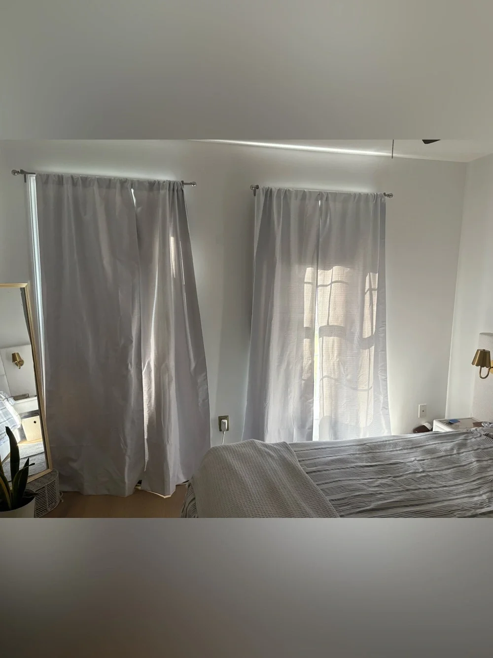 Four Mainstays White Blackout Curtains
